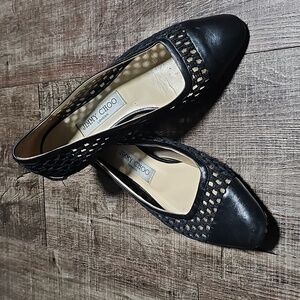 Jimmy Choo - Black Leather Flats